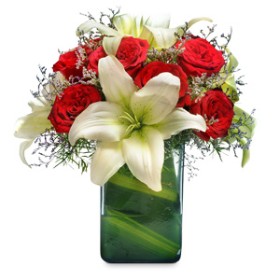 Rose N Lily In Vase